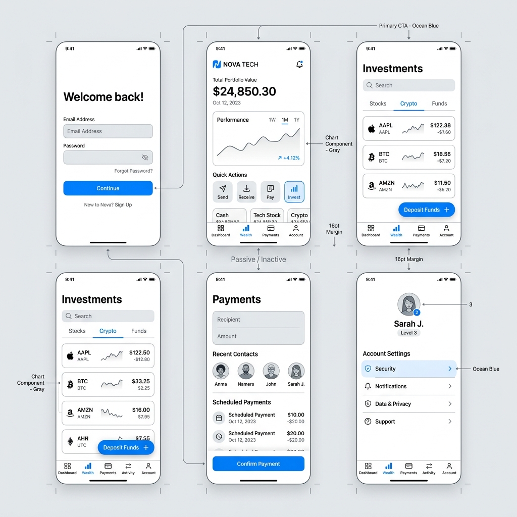 Blockchain Wallet UX User Flow Diagram